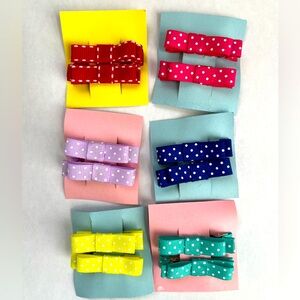6 Handmade Little Girls Hair Bows.